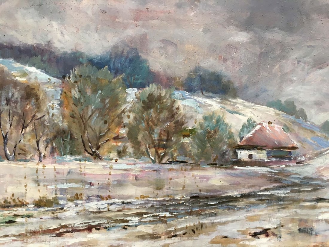 Winter landscape oil painting - 5