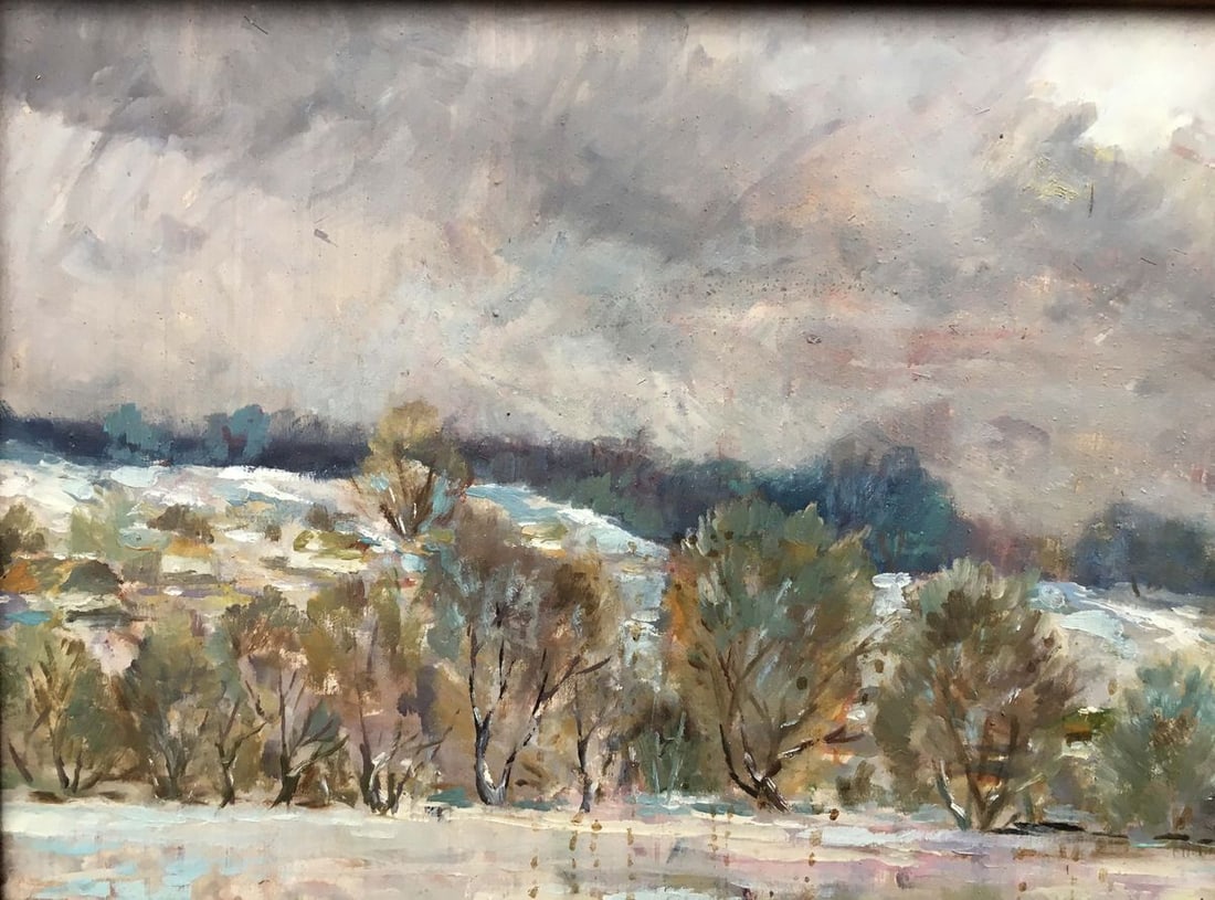 Winter landscape oil painting - 7