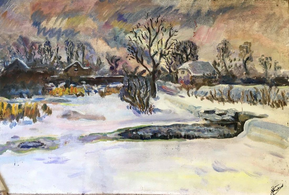 Oil painting Winter landscape Chernikov Vladimir Mikhailovich (1 of 10)
