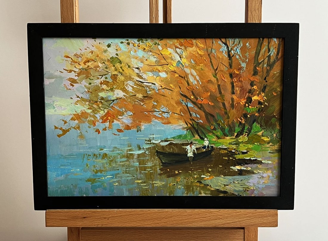 Oil painting On the autumn river Yuriy Suprunchuk: Title: Oil painting On the autumn river Yuriy Suprunchuk Description: NoAAA5988 *** ABOUT THIS PAINTING *** * TITLE: "On the autumn river" * ARTISTS: Yuriy Suprunchuk * SIZE: 20x30 cm/7.87x11.81 inche