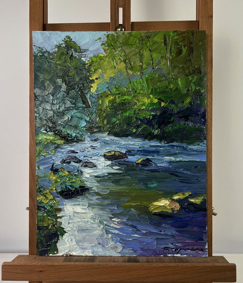 Oil painting Crystal water among rocky giants Boris Serdyuk (1 of 9)