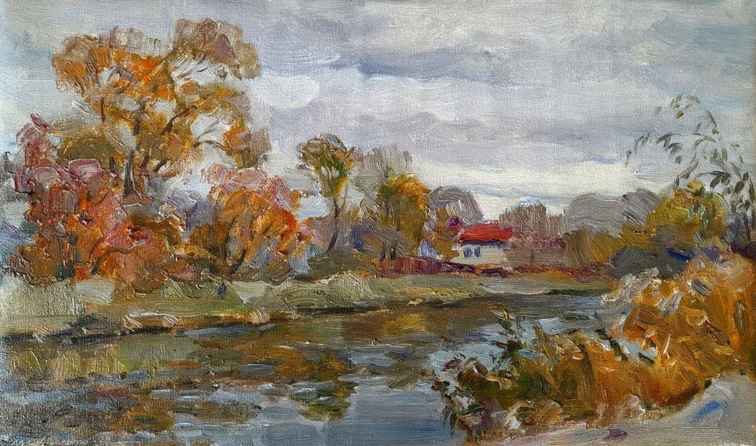 Oil painting Winding river in the forest Ivan Kovalenko (1 of 5)