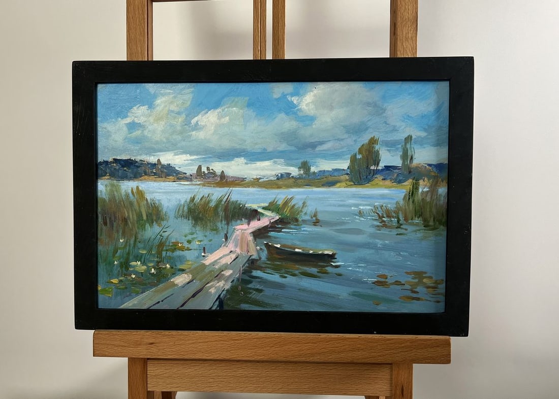 Oil painting Quiet flow of the river Yuriy Suprunchuk (1 of 10)