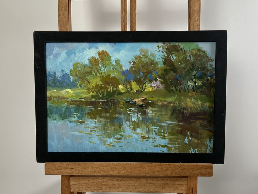 Oil painting A quiet ferryman in the village Yuriy Suprunchuk (1 of 10)