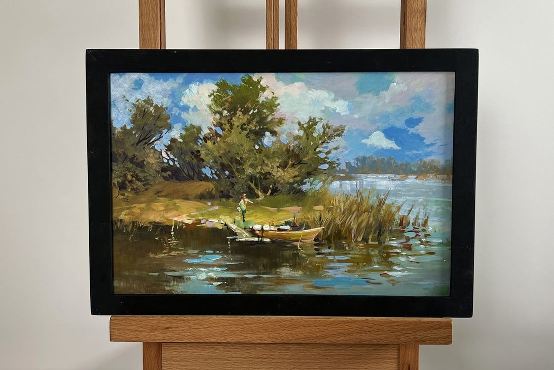 Oil painting Summer journey along the river Yuriy Suprunchuk (1 of 10)