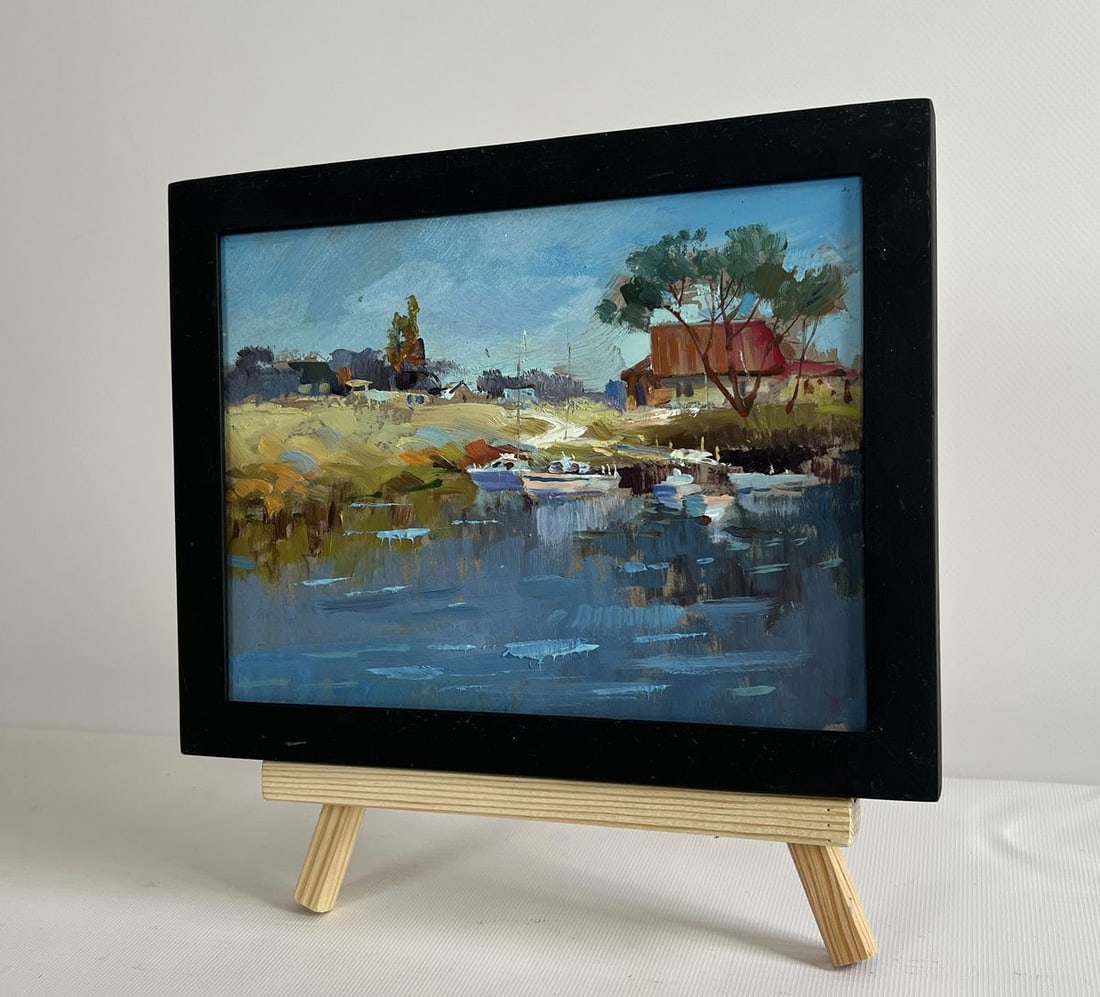 Oil painting Sailboats on the shore Yuriy Suprunchuk - 2