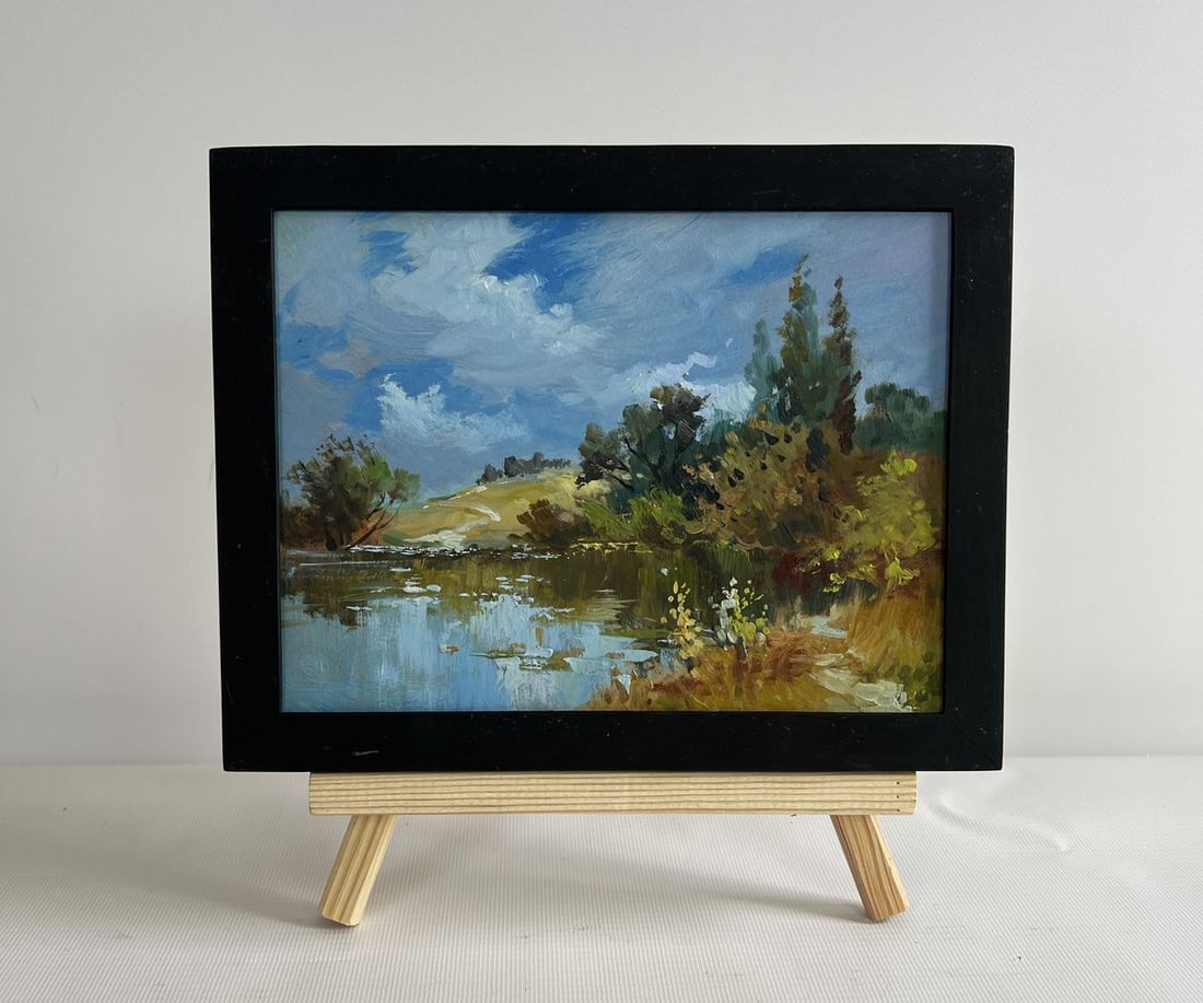 Oil painting A lost corner of nature Yuriy Suprunchuk: Title: Oil painting A lost corner of nature Yuriy Suprunchuk Description: NoAAA4294The painting "A Lost Corner of Nature" captures the untouched serenity of a peaceful landscape where time seems to st