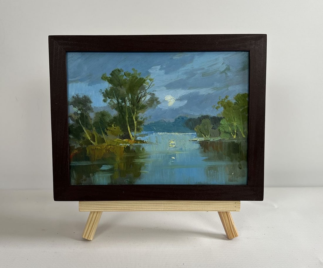 Oil painting Peace and quiet in nature Yuriy Suprunchuk: Title: Oil painting Peace and quiet in nature Yuriy Suprunchuk Description: NoAAA4338The painting "Peace and Quiet in Nature" captures a breathtaking moment of serene tranquility, where the beauty of