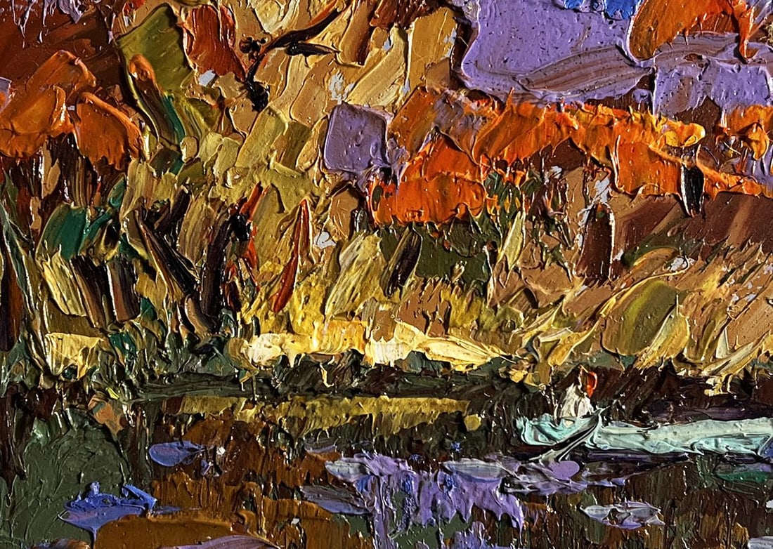 Oil painting Fishing in autumns Alex Kalenyuk - 7