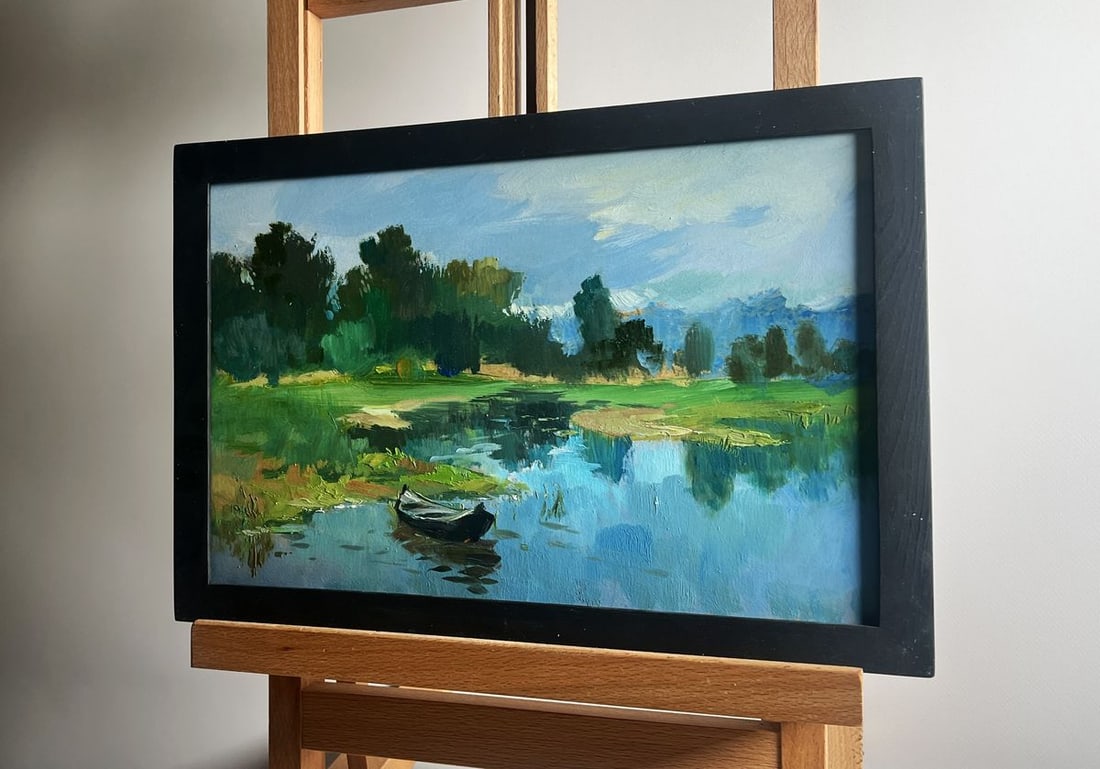 Oil painting Warm weather for fishing Yuriy Suprunchuk - 2