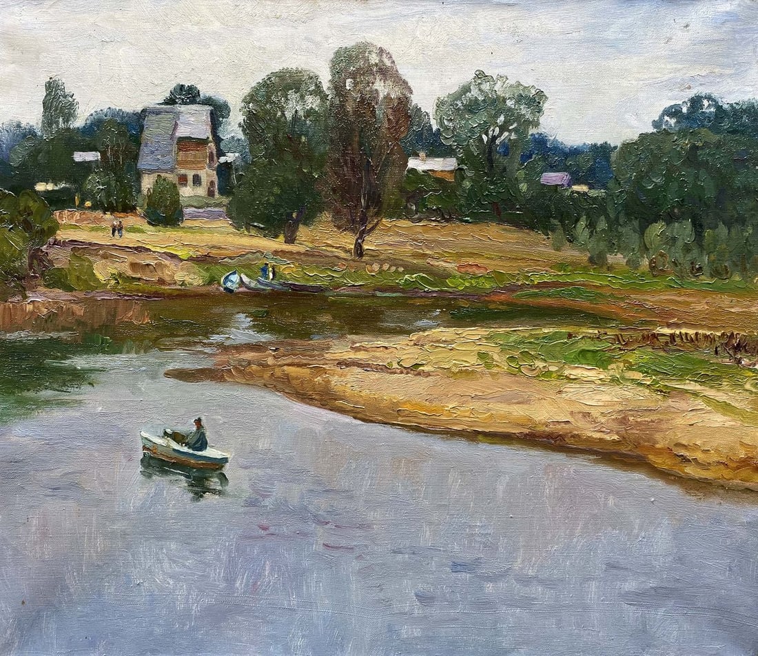 Oil painting River landscape Unknown artist (1 of 10)