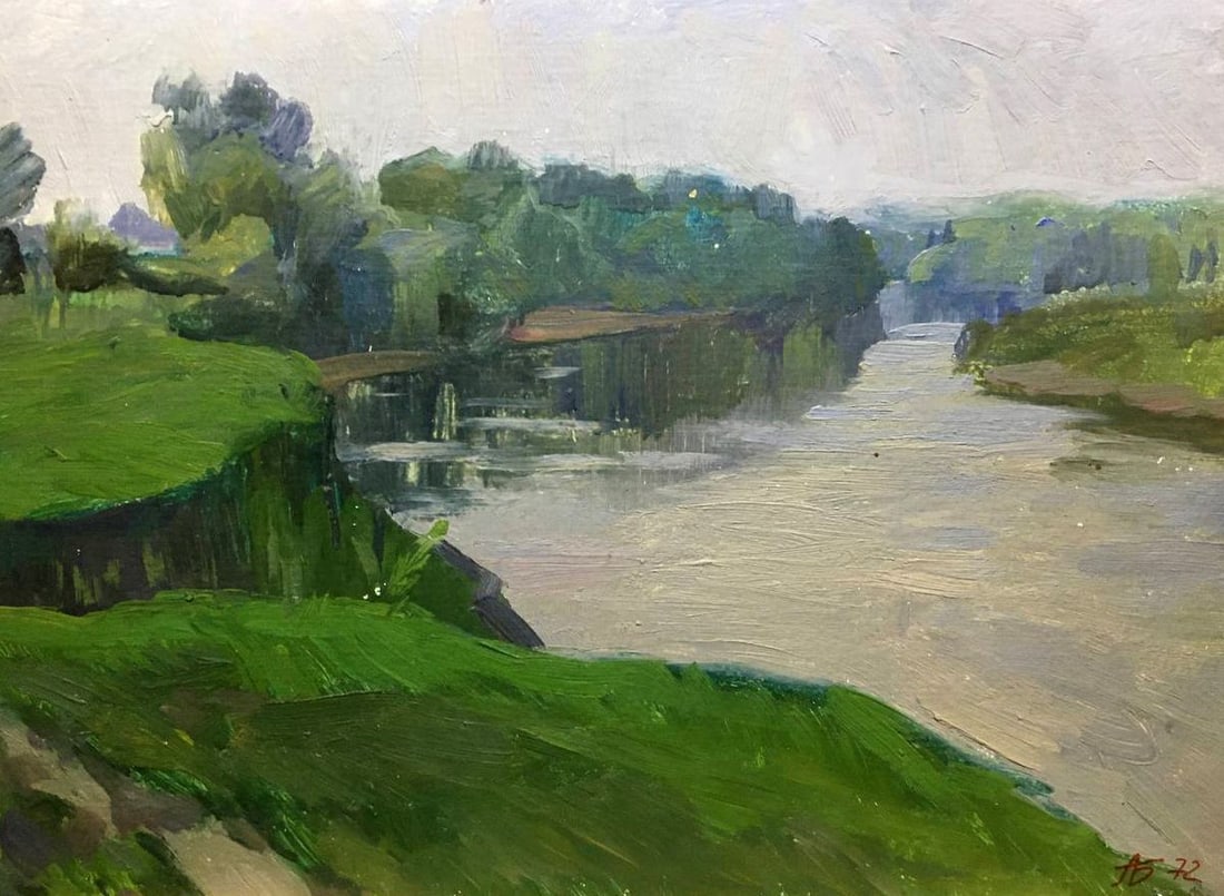 Oil painting River landscape Bloshenko Anatoly Mikhailovich (1 of 10)
