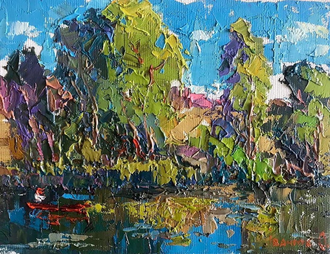 Oil painting Down the river Kalenyuk Oksana (1 of 6)