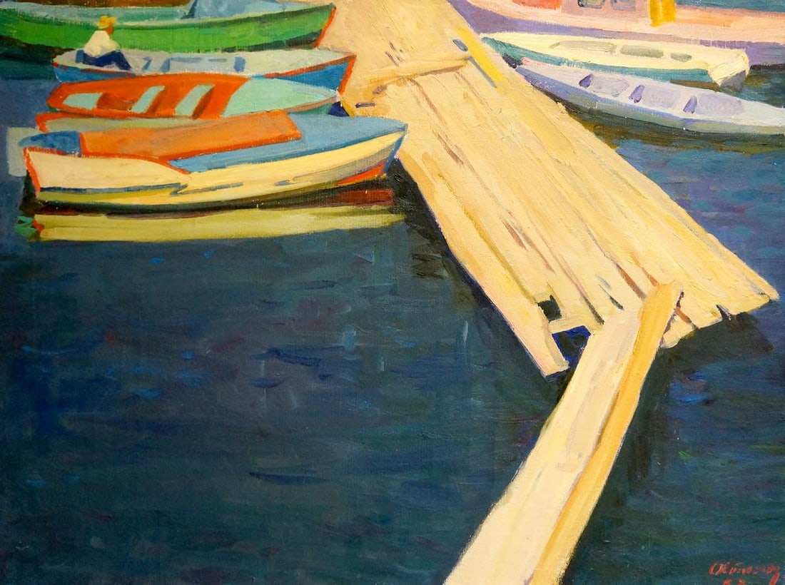 Oil painting Ferry boats Atayan Armen Arshakovich (1 of 10)