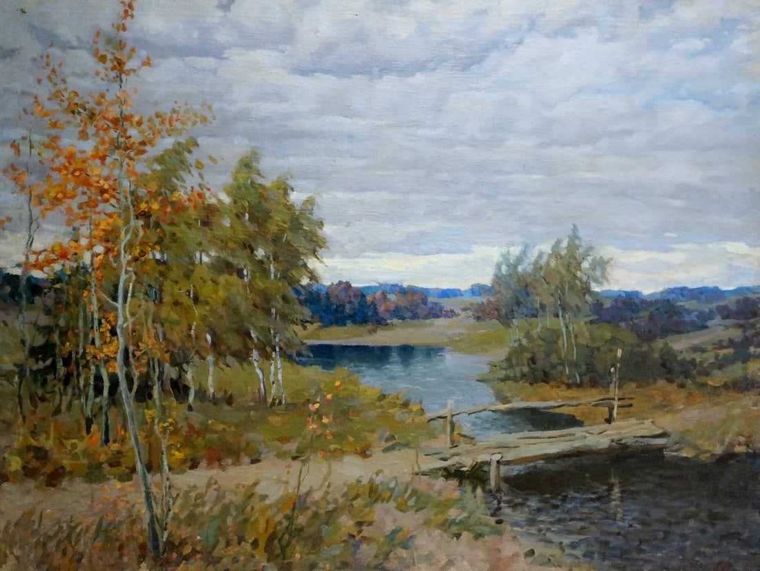 Oil painting Autumn landscape Alexander Petrovich Bykov (1 of 8)
