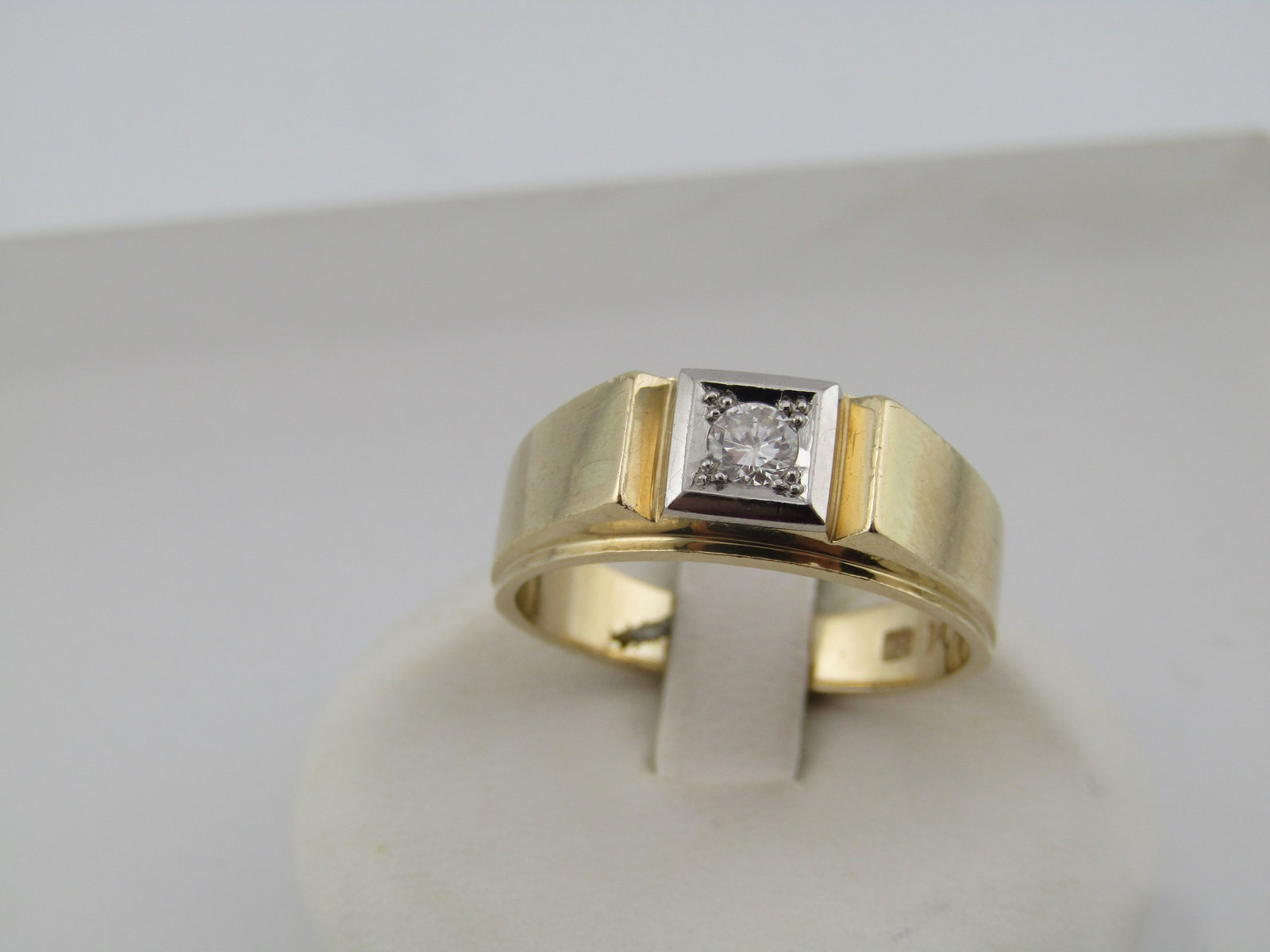 14kt Men's Diamond Ring, Sz. 10.5, 1960's-1970's, Signed. (1 of 6)