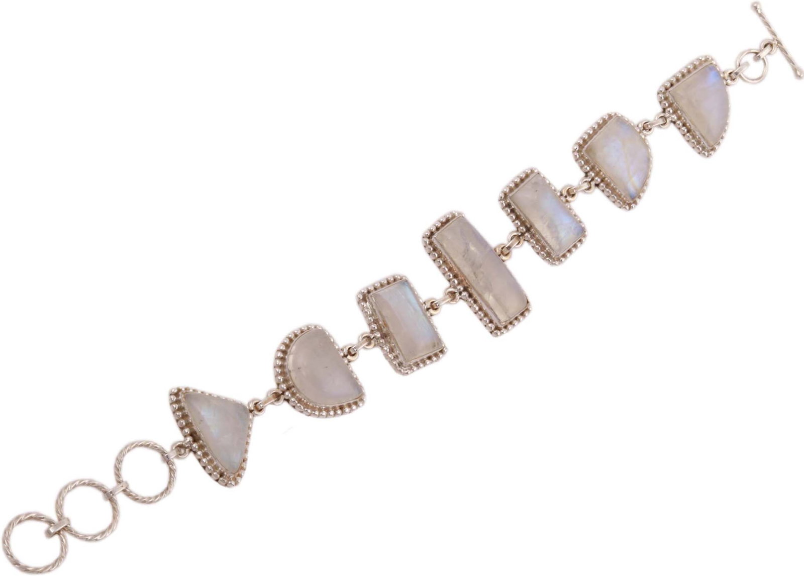 Studded Rainbow Moonstone Bracelet - 2