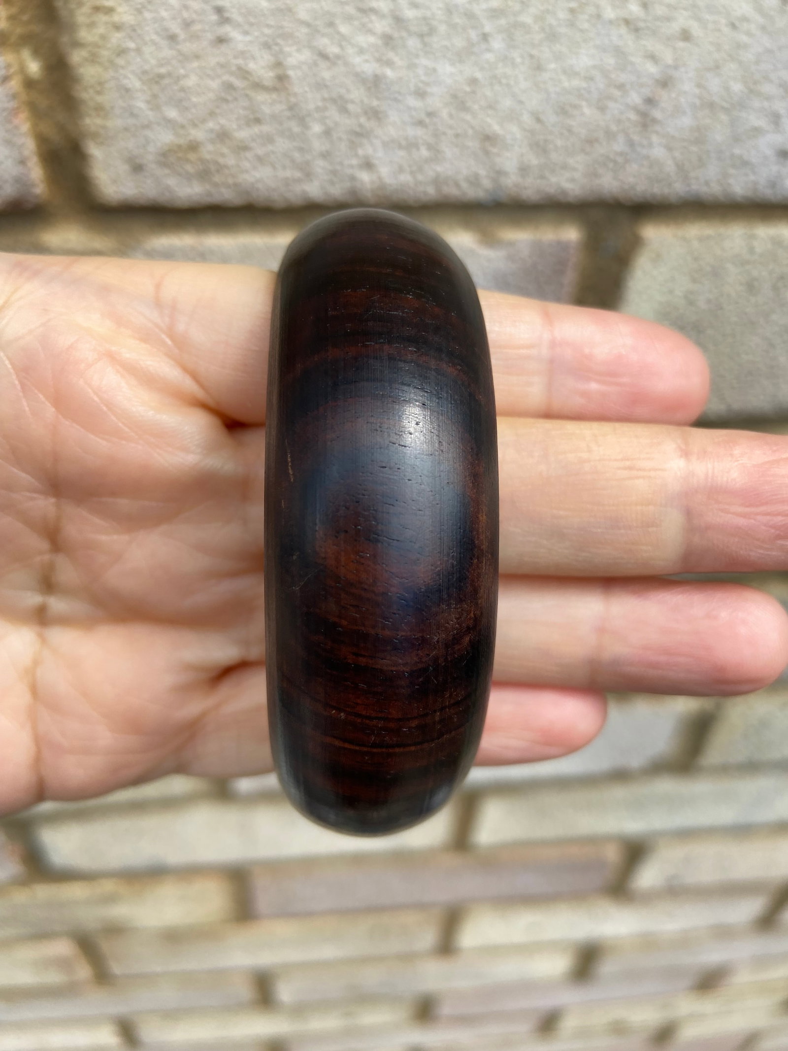 Natural Indian Cowhair Grain small leaf rosewood Bracelet 61mm inner - 7