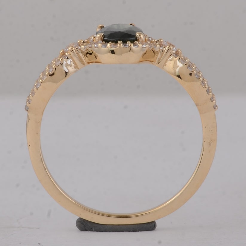 1.21 Ct Oval Blue Sapphire 9K Gold Ring - 4