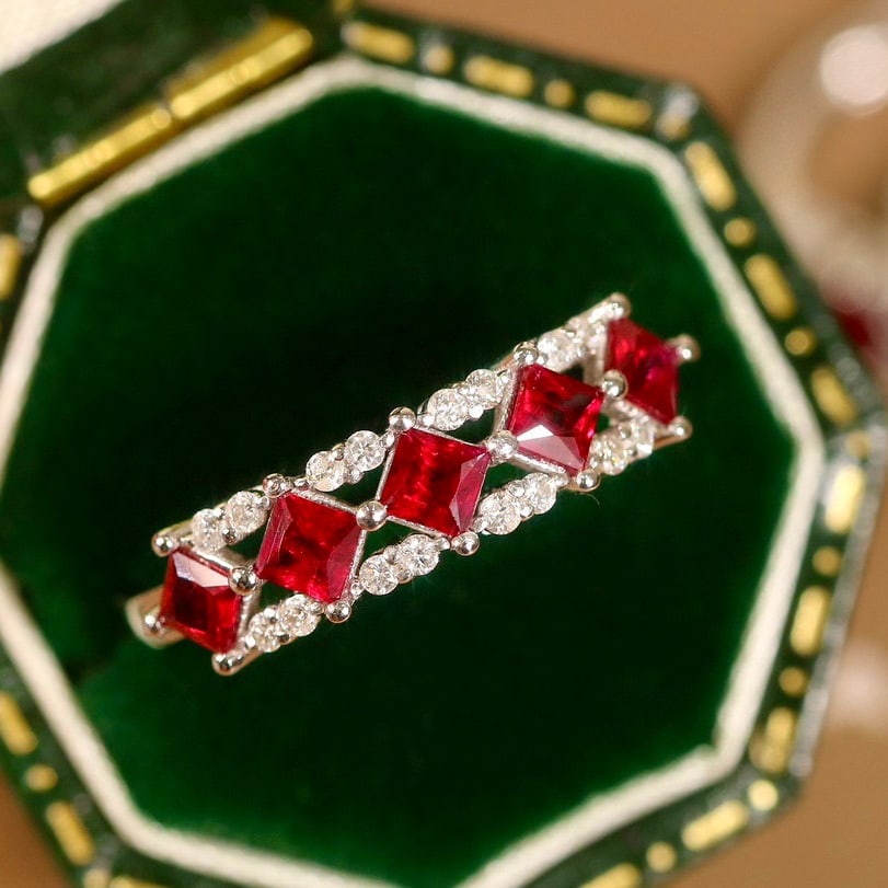 14K GOLD 0.96 CTW NATURAL RUBY & DIAMOND RING (1 of 5)