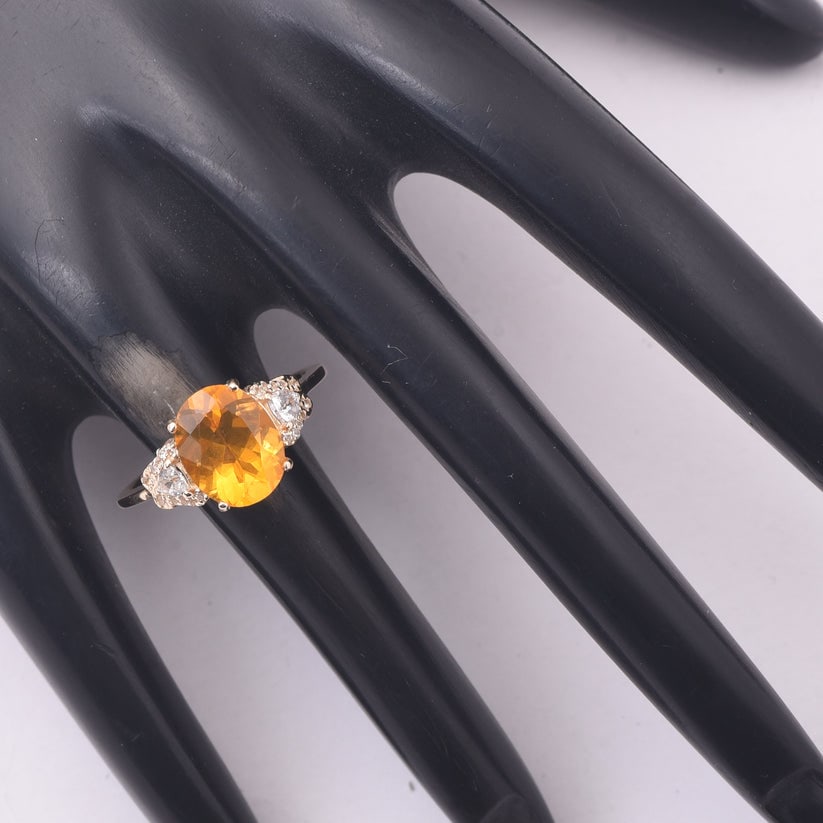 2.09 Ct Oval Fire Opal 9K Gold Ring - 2