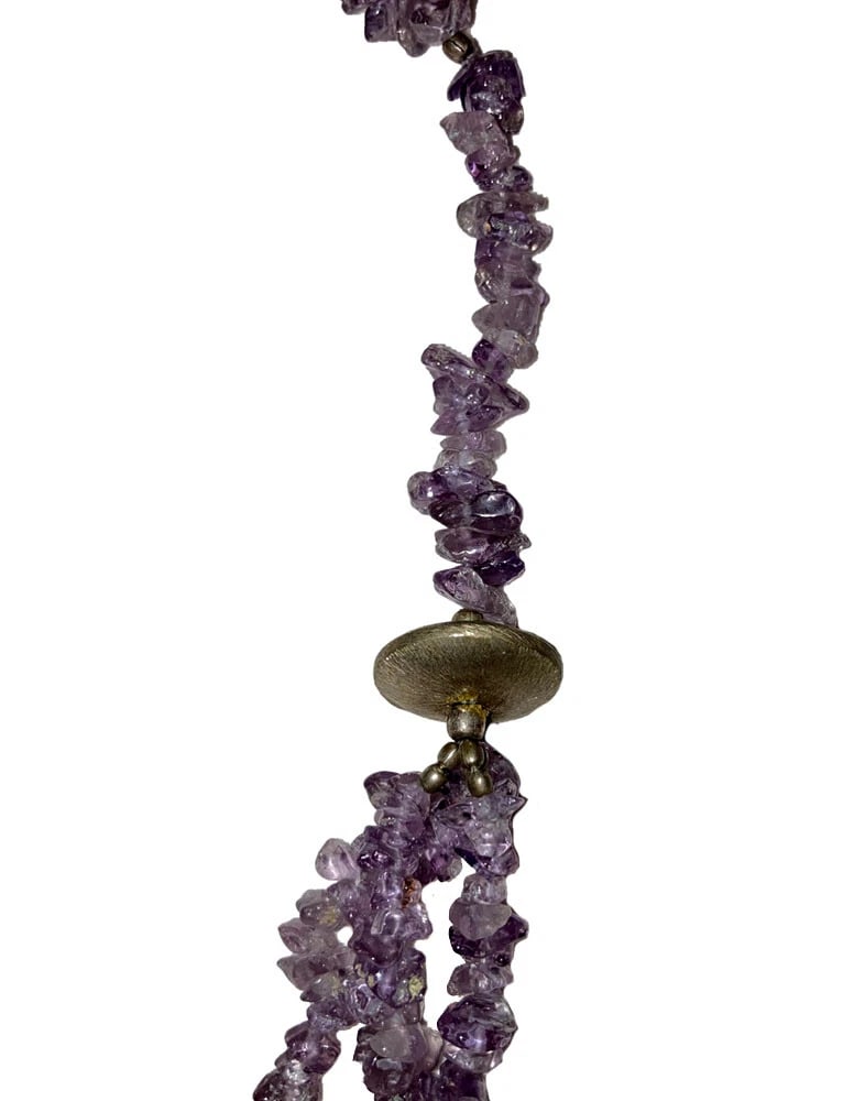 Sterling Silver Amethyst Chip Bead Necklace - 4