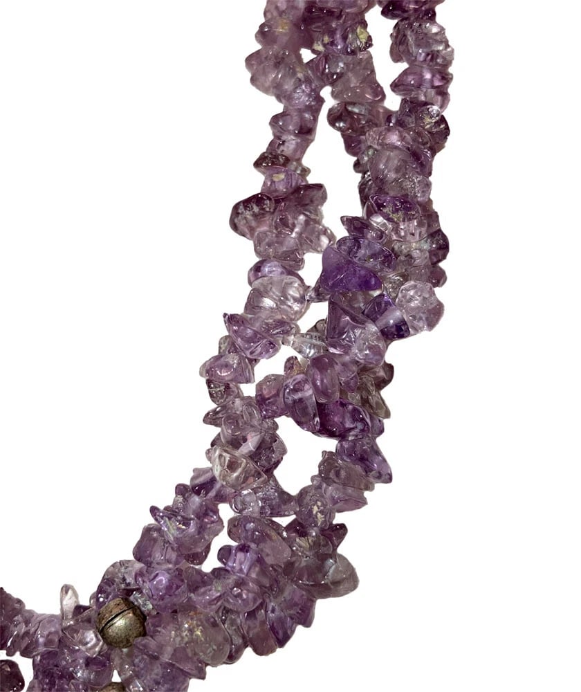 Sterling Silver Amethyst Chip Bead Necklace - 5