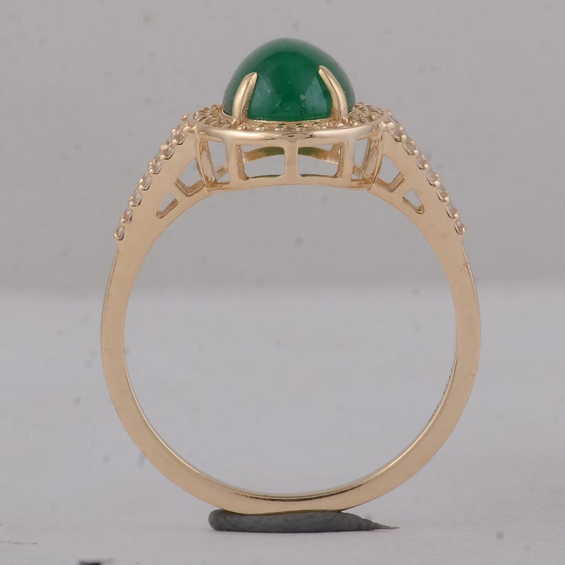 2.31 Ct Oval Emerald 9K Gold Ring - 3