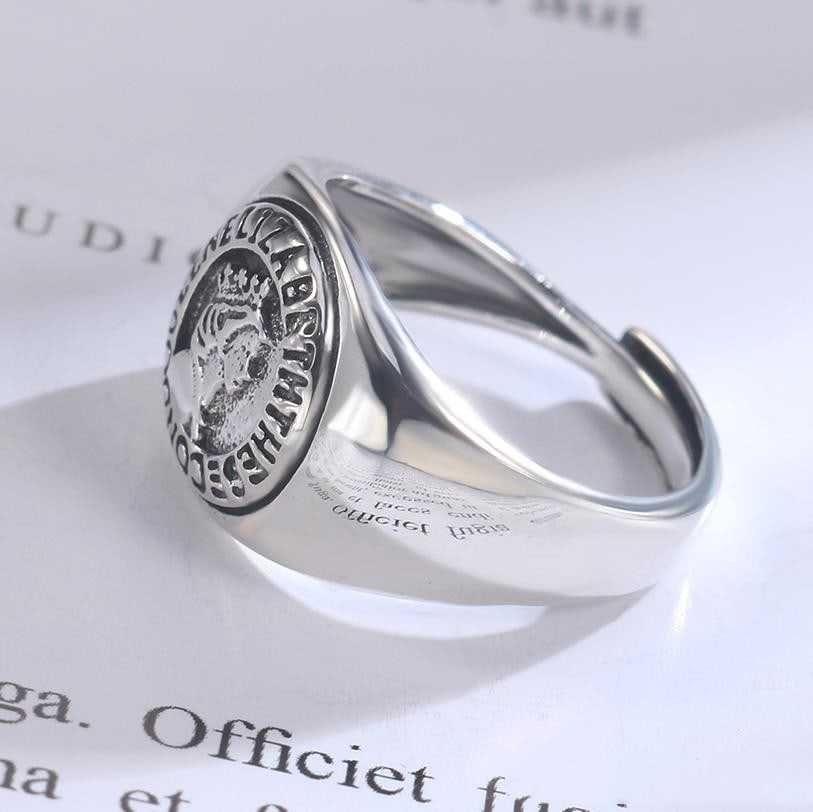 Queen Elizabeth 925 Silver Signet Ring - 5
