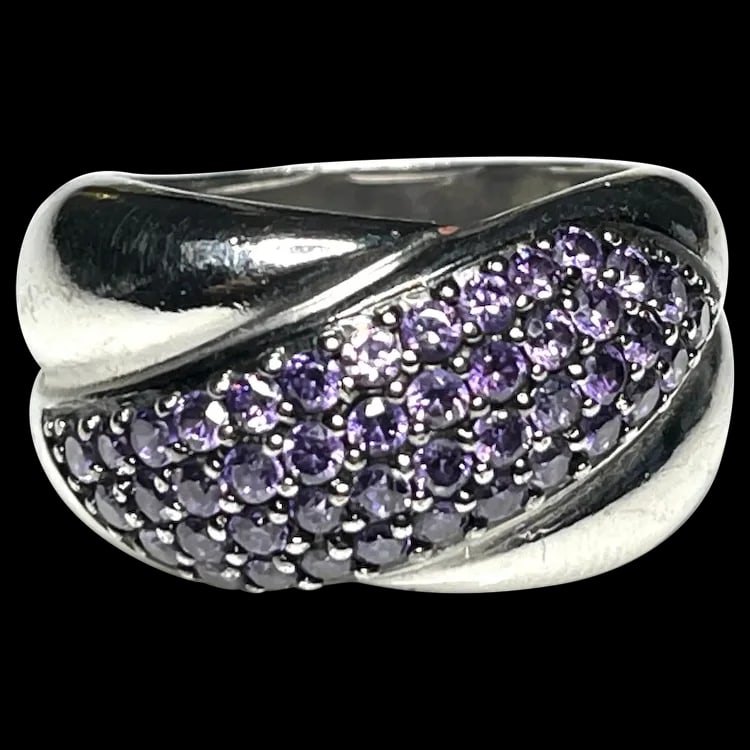 Estate Purple Pave Costume Statement Ring (1 of 6)