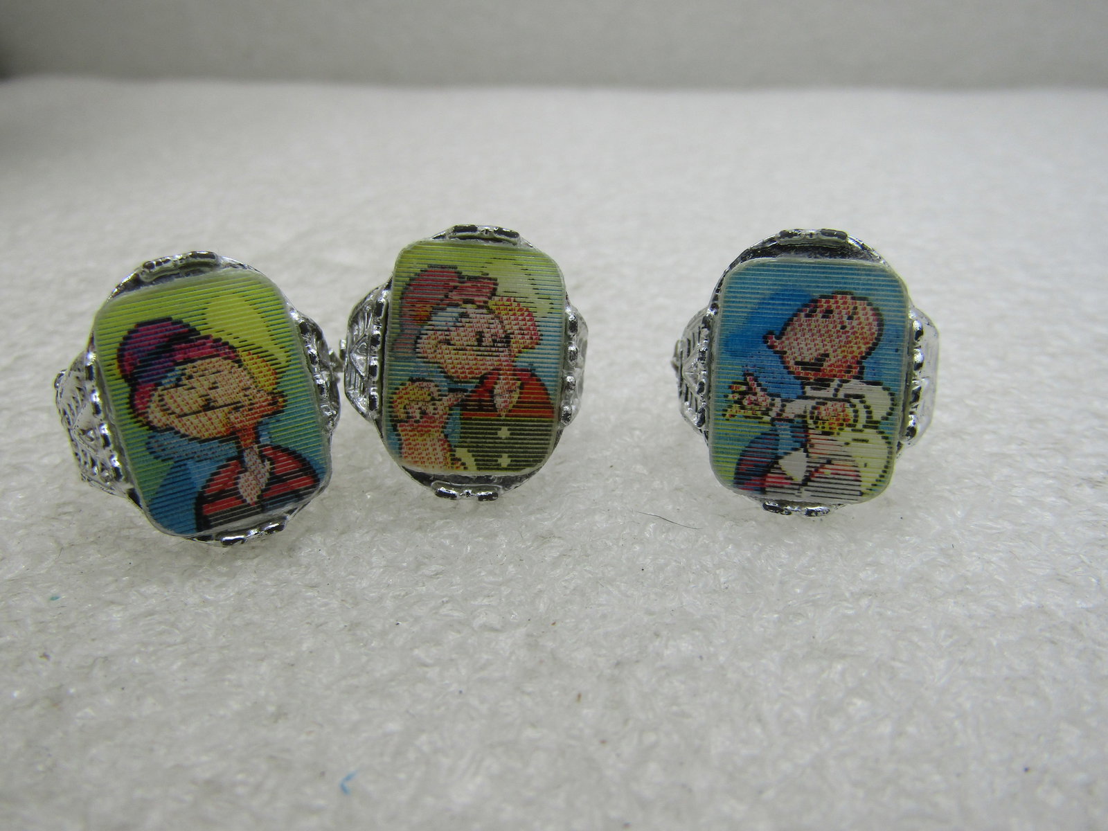 Vintage 3 Popeye Changing Image Rings, 1960's (1 of 4)