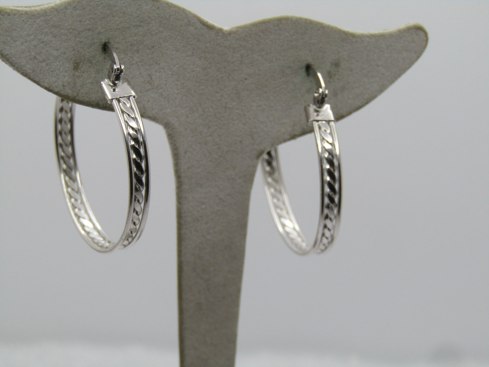 Vintage Rope Accent Hoop Earrings, Pierced, 1.5", 1990's (1 of 5)