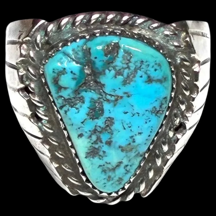 Vintage Handmade Blue Turquoise Native American Oversize Statement Ring (1 of 5)