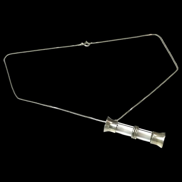 Vintage Sterling Silver Vial Pendant Necklace (1 of 6)