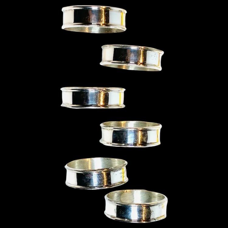 Vintage Set of Sterling Silver Napkin Ring Holders (1 of 8)