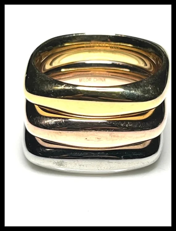 Estate Tri-Color Stackable Ring Set - 2