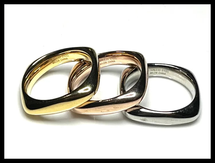 Estate Tri-Color Stackable Ring Set - 4