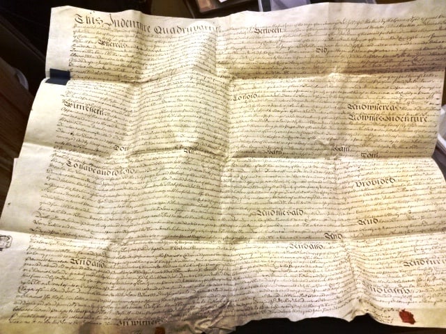 1761 Large English Vellum Indenture Red Wax Seals Somerset (1 of 4)