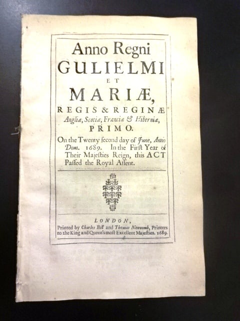 1689 English Act William and Mary Beer Exports (1 of 2)