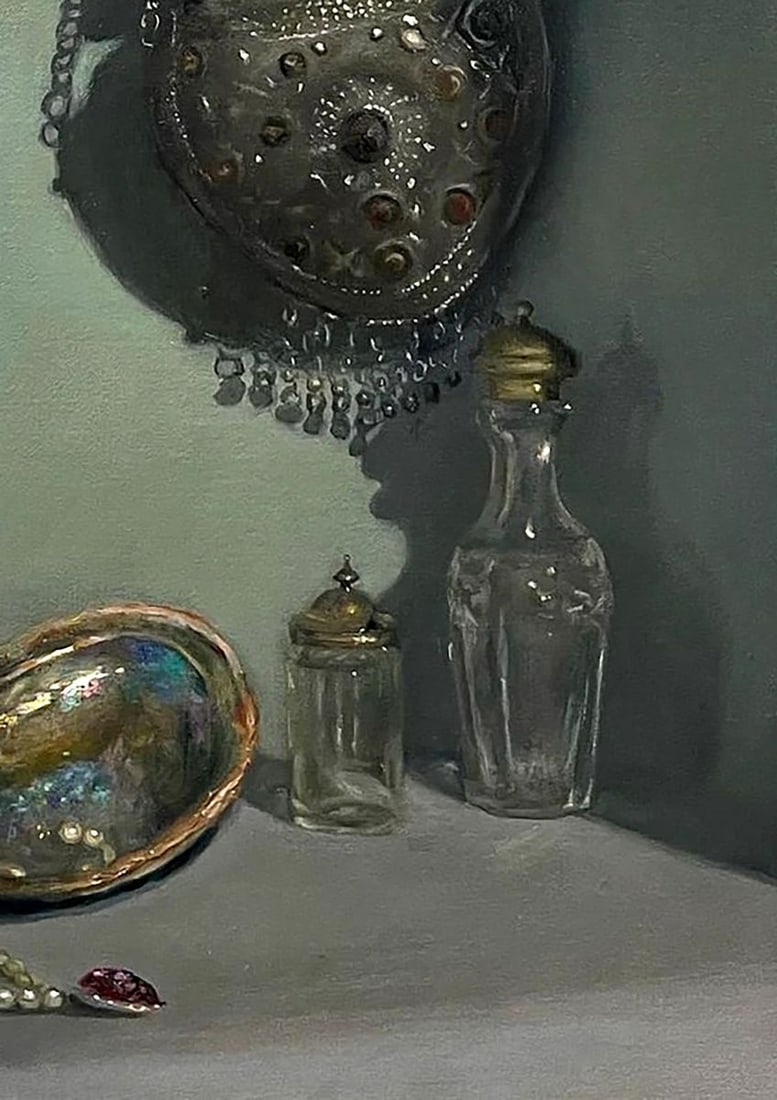 Oil painting Still life with Pearl and Glass Annam Butt - 5