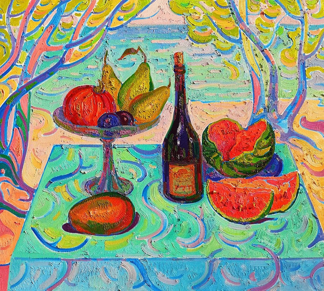 Oil painting Meal by the sea Peter Tovpev (1 of 7)