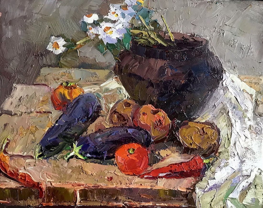Oil painting Vegetable still life Kalenyuk Oksana (1 of 4)