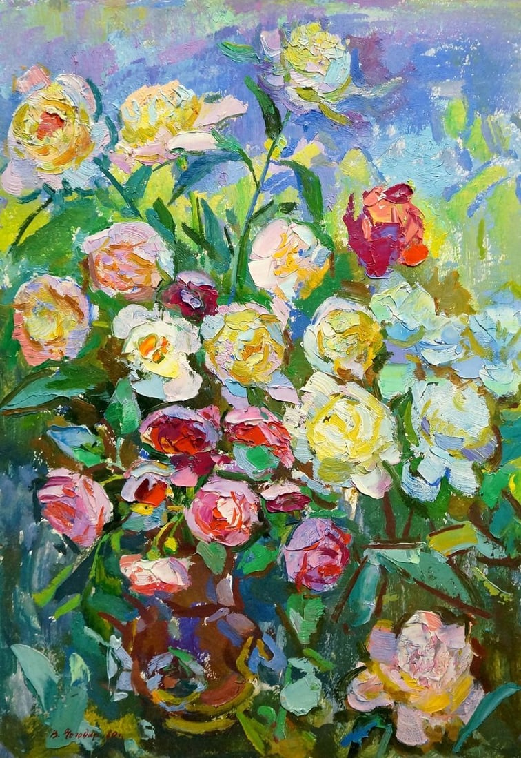 Oil painting Roses Chegodar Vasily Dmitrievich (1 of 8)