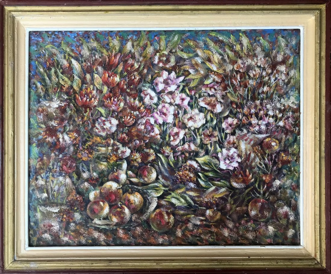 Oil painting Still life in colors Shapoval Ivan Leontyevich: Title: Oil painting Still life in colors Shapoval Ivan Leontyevich Description: "AAA3024"Still Life in Colors" is a captivating oil painting that captures the essence of nature's beauty through a vibr