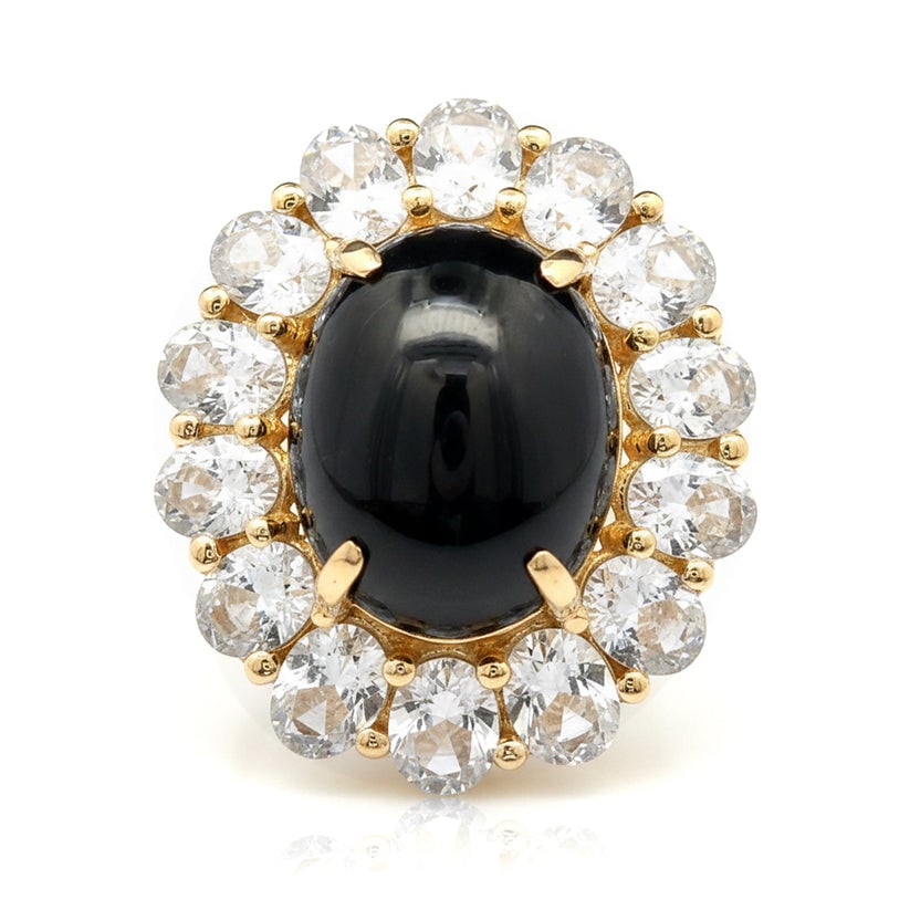 7.91 Ct Oval Sapphire 9K Gold Ring (1 of 5)