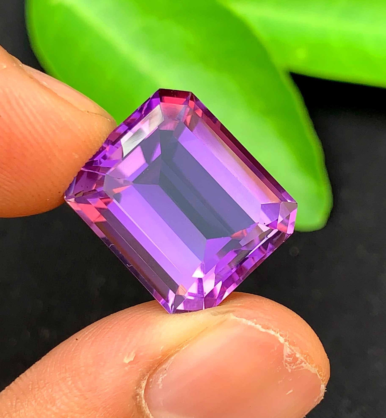 Emerald Cut Amethyst Gemstone: 17.75 Carats, February Birthstone (1 of 11)