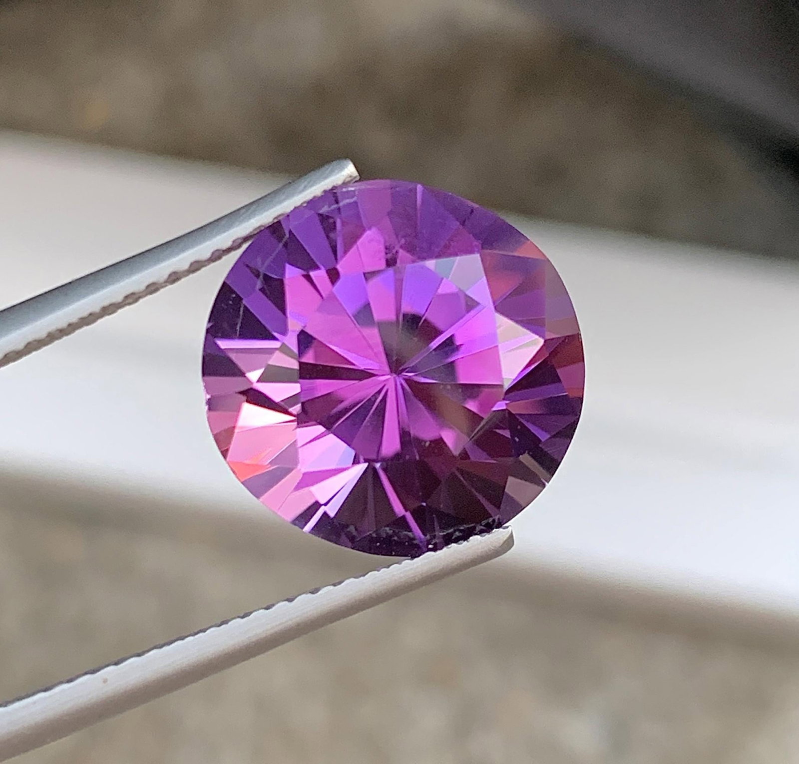 Natural Amethyst Gemstone: 9.49 Carat, Round Fancy Cut, February Birthstone (1 of 13)