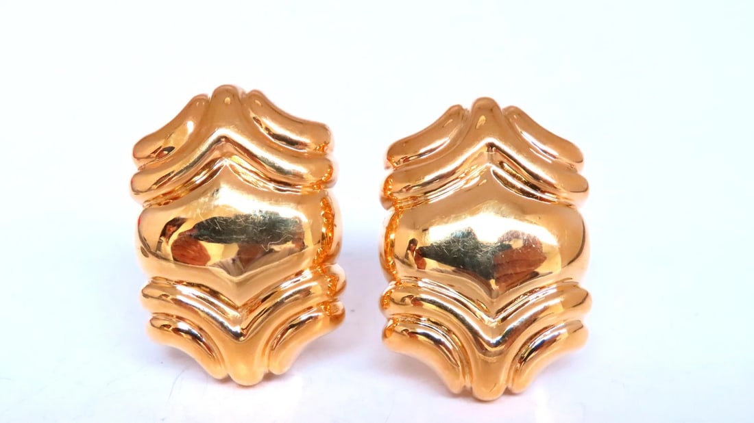 Vintage Revisit Knocker Classic Iconic Earrings 14kt Gold 12579** (1 of 6)