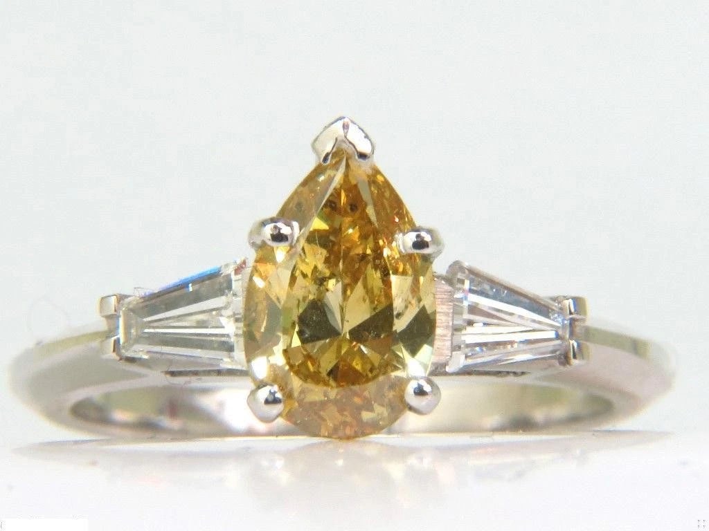 GIA 1.62CT NATURAL FANCY YELLOW DIAMOND RING VIVID & CLEAN** (1 of 9)