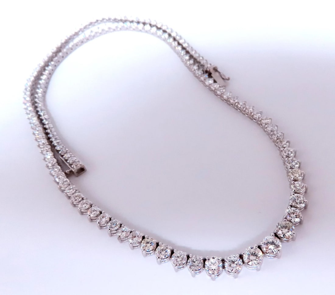 13.20ct Natural Diamonds Riviera Tennis Necklace 14kt Gold 12523** (1 of 9)